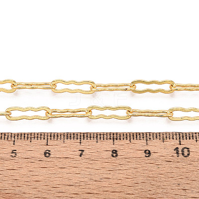 Brass Wavy Rectangle Link Chains CHC-T018-46G-1