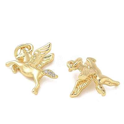 Brass Micro Pave Clear Cubic Zirconia Charms CU-CBAC675-04G-1