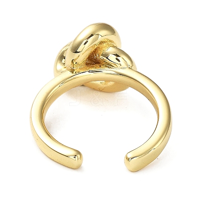 Rack Plating Brass Knot Open Cuff Rings for Women RJEW-Q777-06G-1