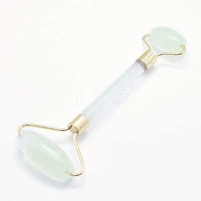 Green Watermelon Stone Glass Brass Face Massager MRMJ-G009-20G-1