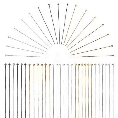 500Pcs 5 Colors Brass Ball Head Pins KK-SP0002-37-1