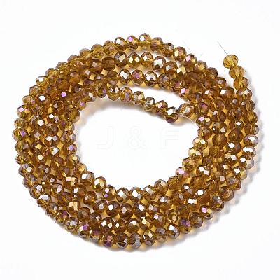 Electroplate Glass Beads Strands X-EGLA-R048-2mm-24-1