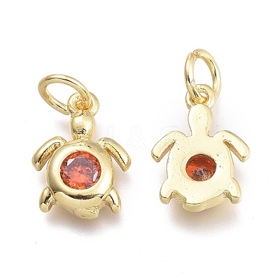 Brass Micro Pave Cubic Zirconia Pendants KK-P187-12A-G-1