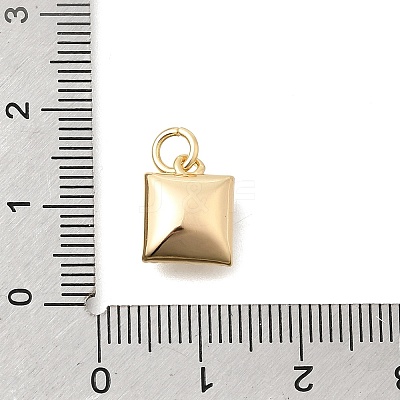 Brass Micro Pave Clear Cubic Zirconia and Glass Pendants KK-N289-04G-1