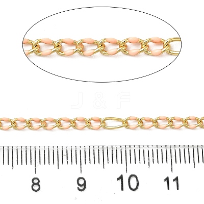 Handmade Brass Enamel Oval Link Chains CHC-L053-08G-10-1