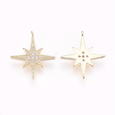 Brass Micro Pave Cubic Zirconia Pendants KK-P157-04G-NF-1