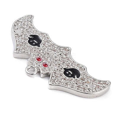 Rack Plating Brass Cubic Zirconia Pendants KK-D031-09-1
