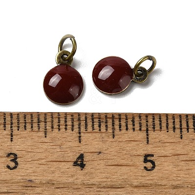 Brass Ename Charms KK-H487-22AB-04-1