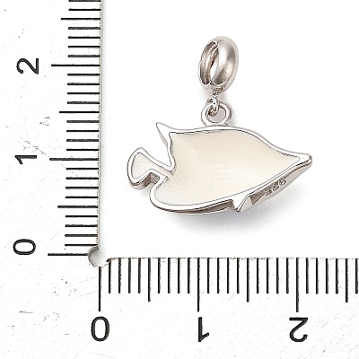 Rhodium Plated 925 Sterling Silver Enamel European Dangle Charms STER-P062-01A-05-1