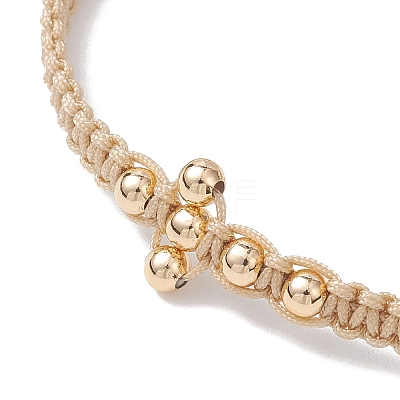Brass Beaded Braided Bead Bracelets BJEW-JB12817-1