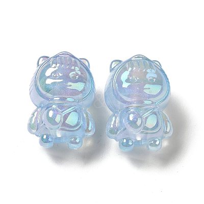 UV Plating Rainbow Iridescent Acrylic Beads PACR-M002-12C-1