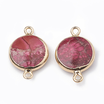 Electroplate Natural Regalite/Imperial Jasper/Sea Sediment Jasper Links connectors G-S329-020E-1