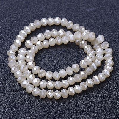 Electroplate Glass Beads Strands EGLA-A034-J6mm-Y03-1