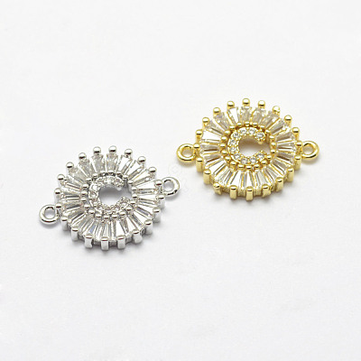 Eco-Friendly Brass Micro Pave Cubic Zirconia Links X-ZIRC-G114-C-NR-1