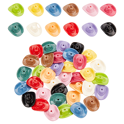 48Pcs 12 Colors Opaque Acrylic Beads SACR-PH0002-23-1