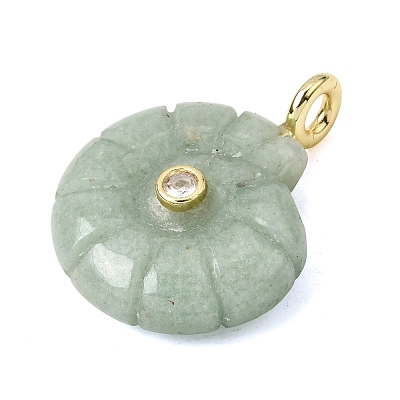 Natural Green Aventurine Carved Pendants G-C282-01G-1