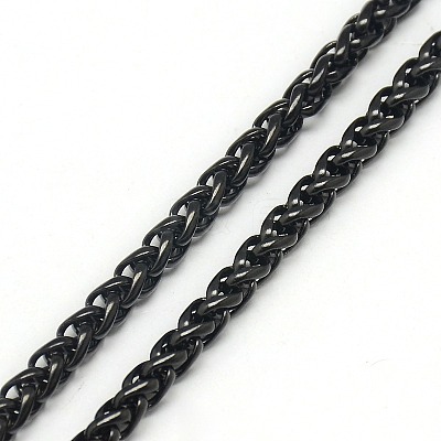 Trendy Men's 201 Stainless Steel Wheat Chain Necklaces NJEW-L043A-45B-1
