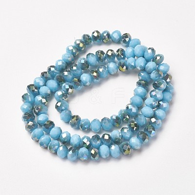 Electroplate Opaque Glass Beads Strands EGLA-A034-P6mm-S06-1