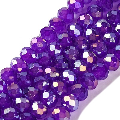Baking Electroplate Glass Beads Strands X-DGLA-A039-J10mm-B05-1