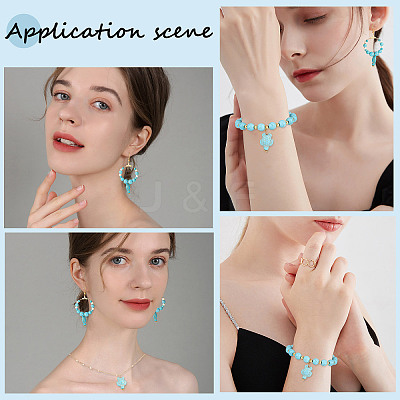 80Pcs Dyed Synthetic Turquoise Pendants FIND-SC0003-90-1
