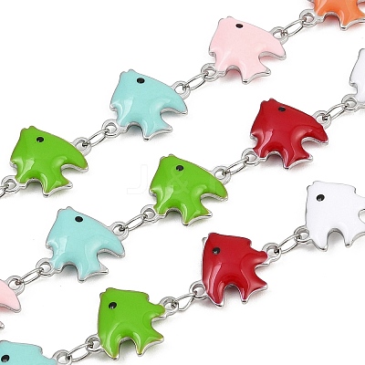 304 Stainless Steel Enamel Fish Link Chains CHS-F023-01A-P-1