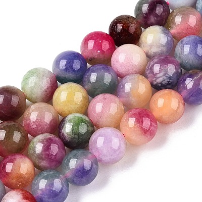 Dyed Natural White Jade Beads Strands G-T138-10mm-210-16-1