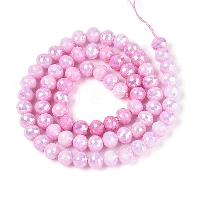 Anti-Tarnish Electroplate Glass Beads Strands X-GLAA-N056-6mm-08-1