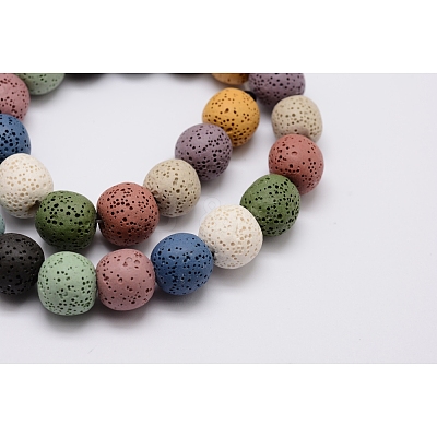 Natural Lava Rock Bead Strands X-G-L435-03-8mm-1