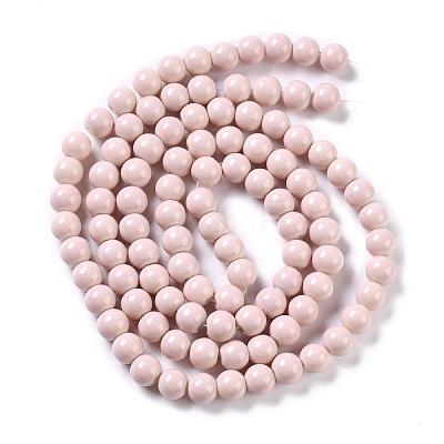 Painted Glass Beads Strands X-DGLA-S071-6mm-B12-1