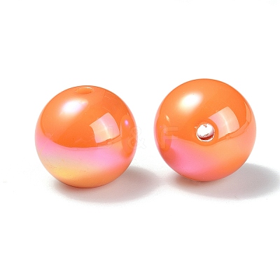 UV Plating Rainbow Iridescent Acrylic Beads PACR-E001-04H-1