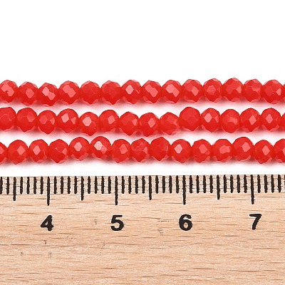 Opaque Solid Color Crystal Glass Faceted Rondelle Beads Strands GLAA-F025-A08-1