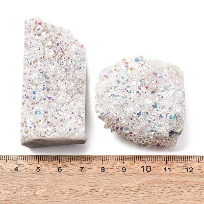 Electroplated Natural Druzy Quartz Crystal Cluster Ornaments RABO-PW0001-179A-1