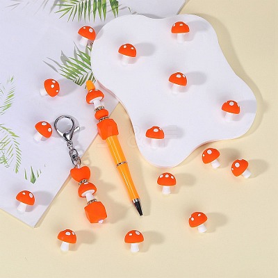 20Pcs Mushroom Silicone Focal Beads JX901G-1