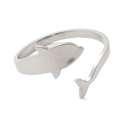 Non-Tarnish 304 Stainless Steel Open Cuff Rings RJEW-K262-01A-P-1