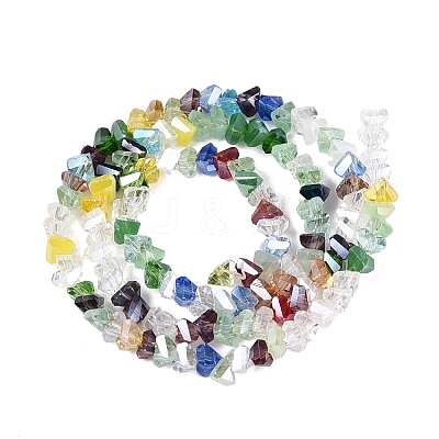 Electroplate Transparent Glass Beads Strands EGLA-Q139-01A-M01-1