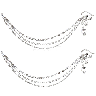 Multilayer Alloy Shoe Decoration Chain AJEW-WH20006-171-1
