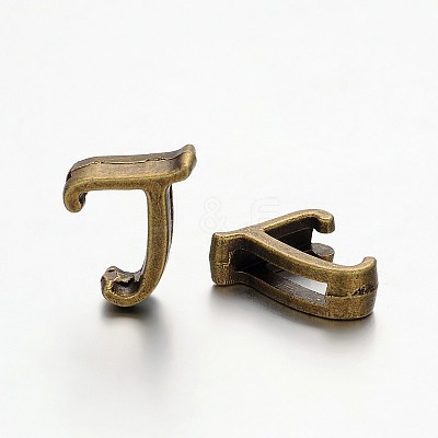 Tibetan Style Antique Bronze Plated Alloy Letter Slide Charms PALLOY-J542-L-NF-1