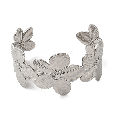 Non-Tarnish 304 Stainless Steel Open Cuff Bangles X-AJEW-Z009-06D-P-1