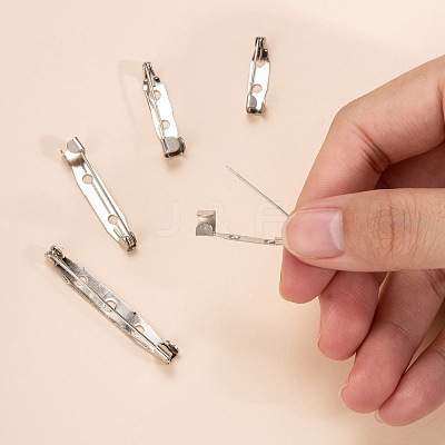 Iron Brooch Pin Back Safety Catch Bar Pins with Holes IFIN-X0029-P-1