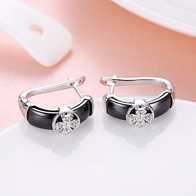 Trendy Sterling Silver Hoop Earrings EJEW-BB30032-1