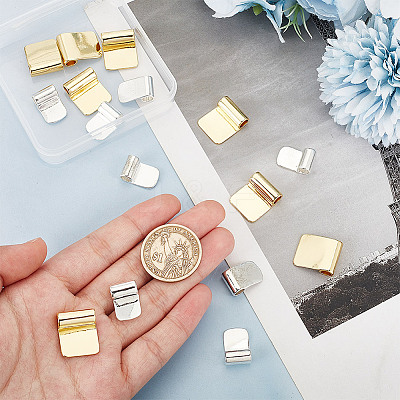 16Pcs 2 Styles Rack Plating Brass Glue-on Flat Pad Bails KK-AR0004-15-1