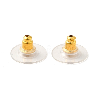Brass Bullet Clutch Earring Backs KK-I057-G-1