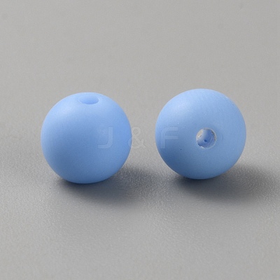 Acrylic Frosted Round Beads FACR-WH0001-06A-10-1
