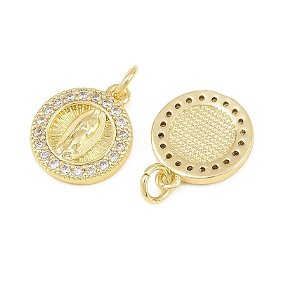 Religion Brass Micro Pave Clear Cubic Zirconia Pendants CU-CBA9482-01G-01-1