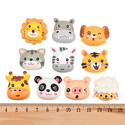 Animal Theme Opaque Resin Cabochons RESI-B048-04-1