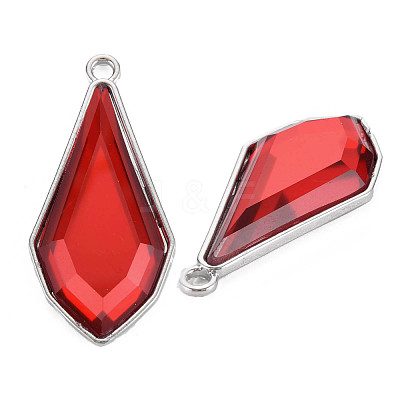 Faceted Glass Pendants PALLOY-N167-10-02P-RS-1