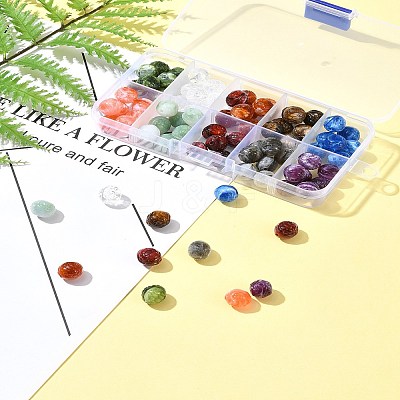 10 Colors 80Pcs Two-tone Opaque Acrylic Beads FIND-FS0002-68-1