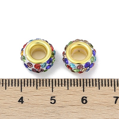 Alloy Rhinestone Clay Pave Beads ALRI-D300-04G-06-1