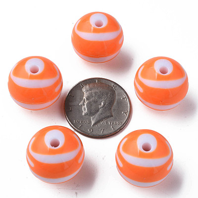 Opaque Striped Acrylic Beads MACR-S373-27C-04-1