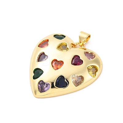 Brass Micro Pave Cubic Zirconia Pendants KK-D325-30G-1